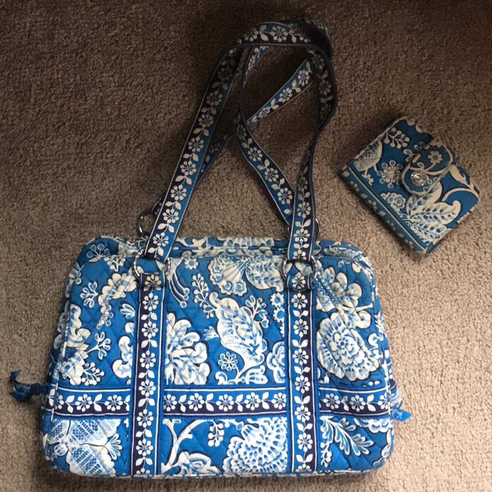 Vera Bradley “Blue Lagoon” shoulder bag and wallet